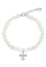 remarkable silver white pearl bracelet for babies